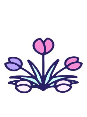 karikatür lale çiçek tasarımının hareketli animasyonu