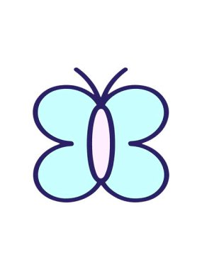 Basit parlak çizgi film kelebeğinin yıldız patlaması etkisi animasyonu