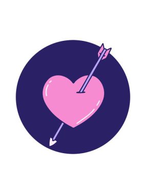 Bir ok ve kalbin ikonik dövme çiziminin dikkat çekici animasyonu