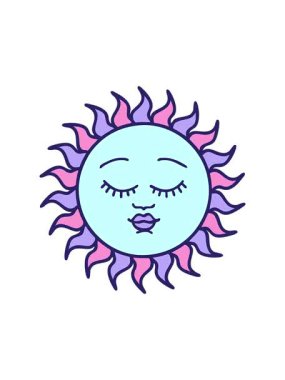 Dikkat çekici güneş animasyonu yüz tasarımı ile