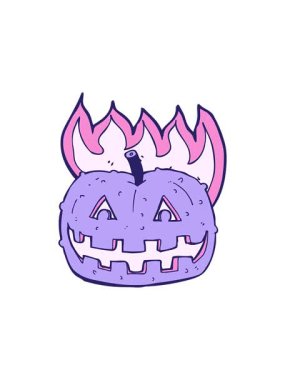 Bir balkabağının karalama karikatürünün basınçlı animasyonu