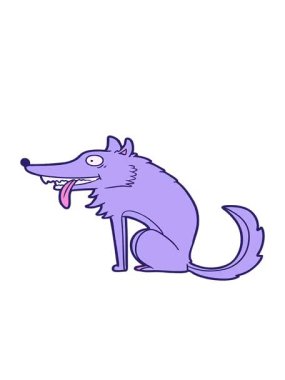 Aç kurt çizgi filminin hareketli animasyonu