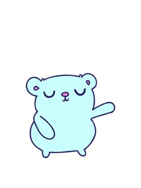 Yüksel ve süzül serbest el animasyonu şirin bir ayının çizgi filmi