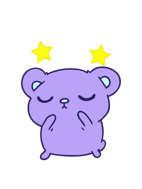 dönen yıldızlar sevimli bir ayının serbest çiziminin animasyonu