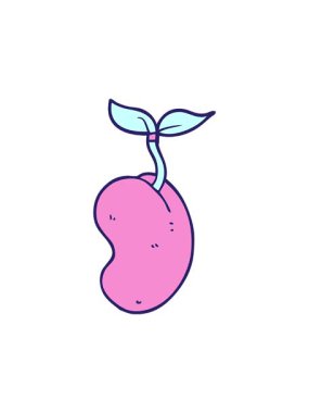 Çizgi film filizlenen tohumların radyoaktif parlayan animasyonu