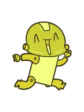 Çizgi film android çiziminin renk animasyonu değişiyor