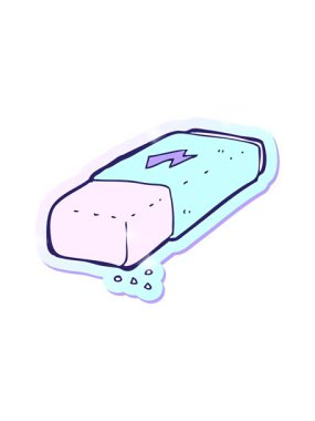 Bir karikatür kalem silgisinin sim efektli yapıştırması