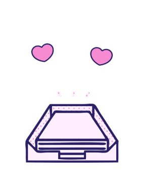 Çizgi roman stili karikatür tablasında dönen kalp animasyonu.