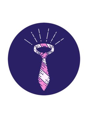 Dövme tarzı ofis kravatının döndürme hareketi simgesi