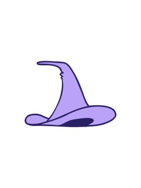 Bir cadı şapkasının karalama karikatürünün radyoaktif parlayan animasyonu