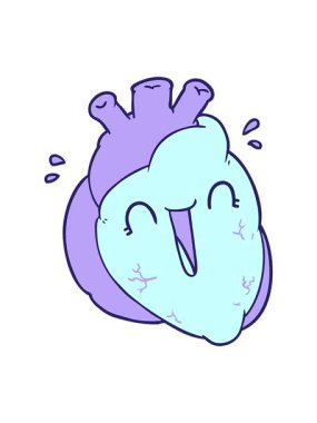 Karikatür kalp kahkahalarının ışık efekti