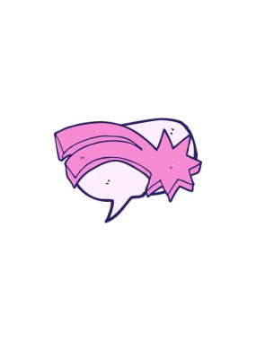 Serbest konuşma baloncuğu çizgi film yıldızı kayan yıldızın radyoaktif parlayan animasyonu