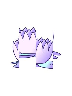 Karikatür su nilüferinin bölünen hareketi