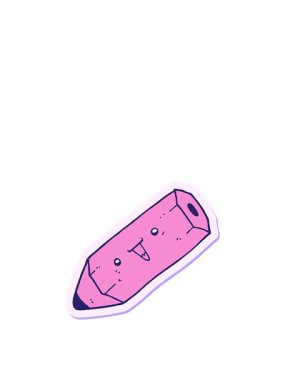 Tatlı çizgi film kaleminin zıplama hareketi animasyonu