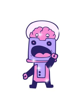 Komik çizgi film robotunun ışıltı etkisi