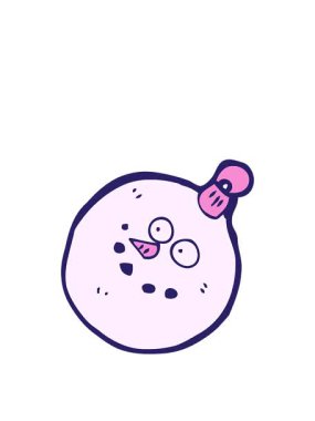 Çizgi film kardan adamın yükseliş ve yüzme animasyonu