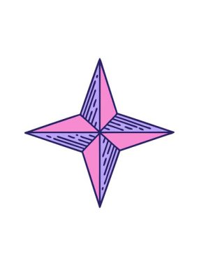 Geleneksel dövme yıldızının hareketli animasyonu