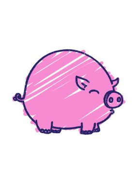 Şişko Domuz Tebeşiri Çiziminin titreşimli hareketi