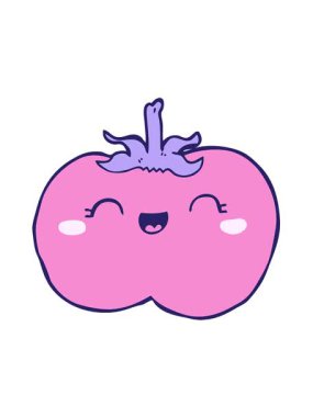 Karikatür domates sanatının titreşimli animasyonu