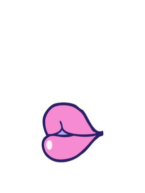 Kalk ve çizgi film animasyonunu yap. Kırmızı dudaklar.