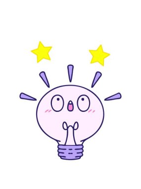 dönen yıldızlar parlayan bir elektrik ampulünün çizgi filminin animasyonu