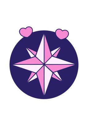 dönen kalp animasyonu ikonik dövme stili bir yıldızın karalaması