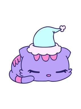 Kawaii kedisinin karikatür Noel 'inin animasyonunu salla ve durdur