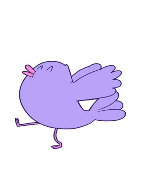 Kanat çırpan kuşun hareketli animasyonu