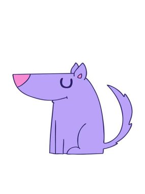 basit çizim köpeğinin hareketli animasyonu