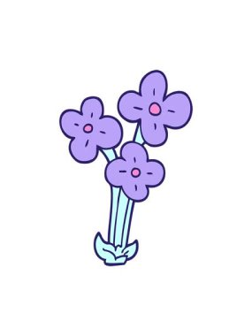 Bir demet çiçeğin karikatür karalamalarının basınçlı animasyonu