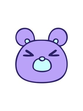 Dikkat çekici bir el çizimi çizgi film ayı suratı.