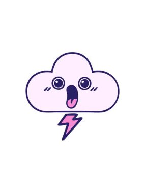 Bir fırtına bulutunun sevimli çizgi filminin gösterişli satış animasyonu