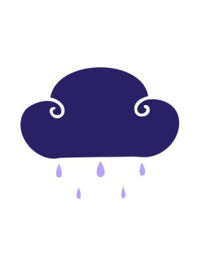 El hareketlerinin hareketli animasyonları çizilmiş karikatür yağmur bulutları