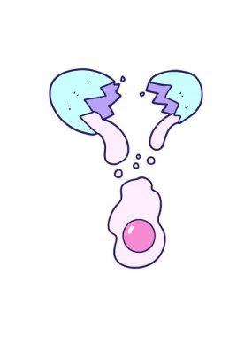 Parlak ışık efekti taze kırılmış yumurtanın animasyonu