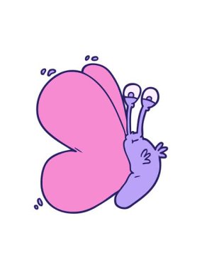 Dikkat çekici çizgi film kelebeği animasyonu