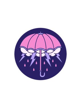 Bir şemsiyenin ikonik imajının satış flaş animasyonu