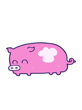 Tatlı çizgi film domuzunun hareketli animasyonu