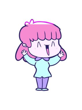 neon kadın çizgi filminin animasyonunu çalıştır.