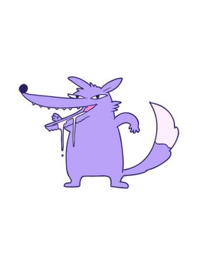 Aç bir karikatür kurdunun animasyonunu çalıştır.