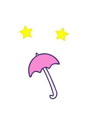 dönen yıldızlar çizgi film şemsiyesinin animasyonu