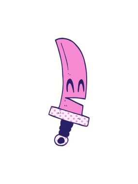 Çizgi film karikatürünün hareketli basıncına Mutlu sihirli kılıç