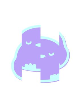 Yavru kuş çıkartması tasarımının bölünen hareket animasyonu