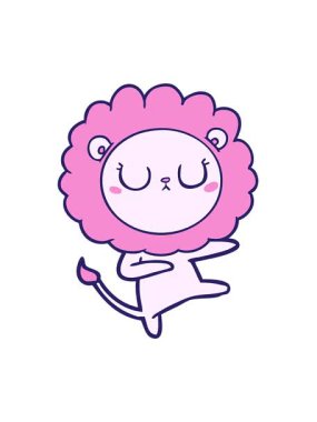 Çizgi film aslan dansının hareketli animasyonu