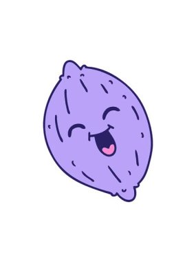 Mutlu bir limonun serbest ve çizilmiş çizgi filminin dönen hareketi