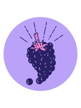 Dövme stili üzüm ikonunun canlandırmasını bob ve duraklat