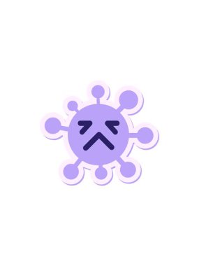 Aşırı yorgun virüs çıkartmasının satış flaş animasyonu