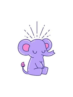 Dövme stili şirin bir filin hareketli canlandırması