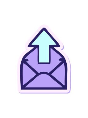 Oklu şirin bir karikatür zarfının ışık efekti canlandırması