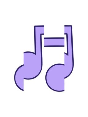 Sevimli müzik karikatürünün bölünmüş hareket animasyonu