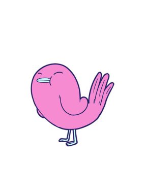 Yanıp sönen radyal çizgiler Karikatür karikatür parlak kuş animasyonu